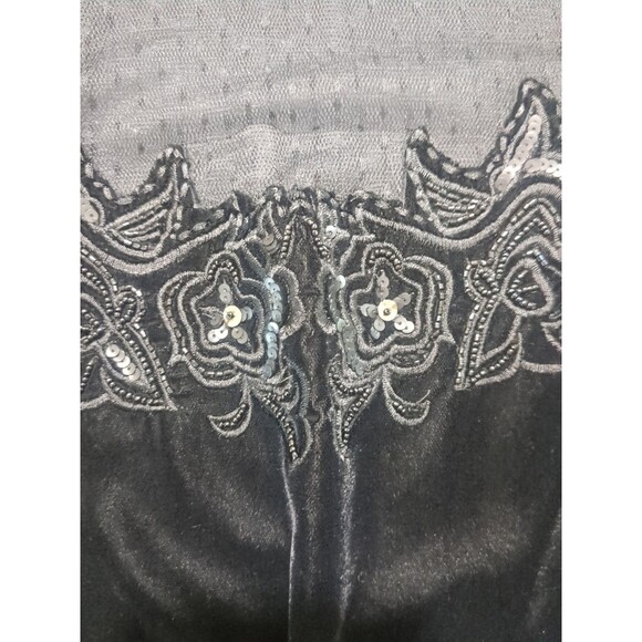 Zara Dress SM Witchy Sheer Sleeves, SweetHeart Neckline Black Velvet Lace - Picture 9 of 13